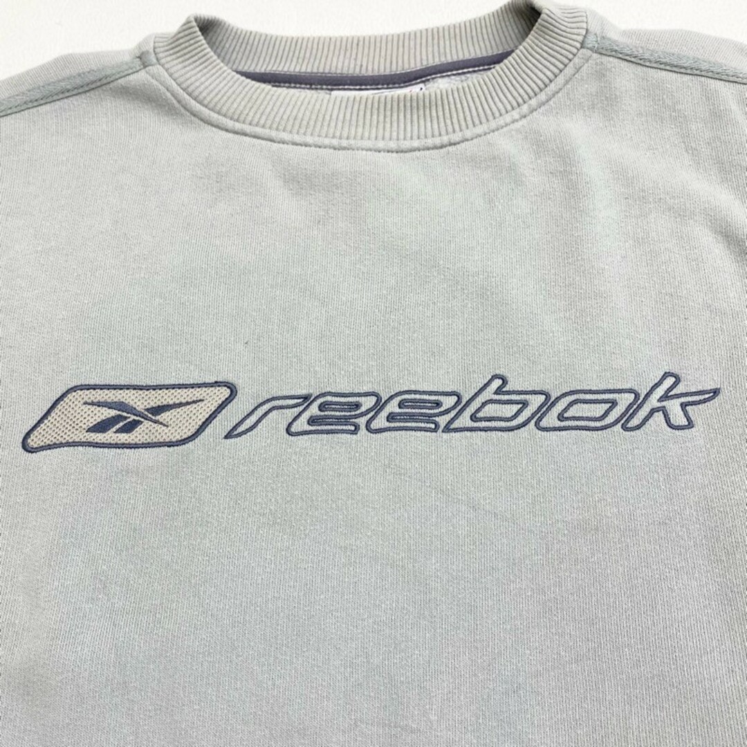 《希少》リーボック reebok☆スウェット XL 刺繍ロゴ ブルー SW728