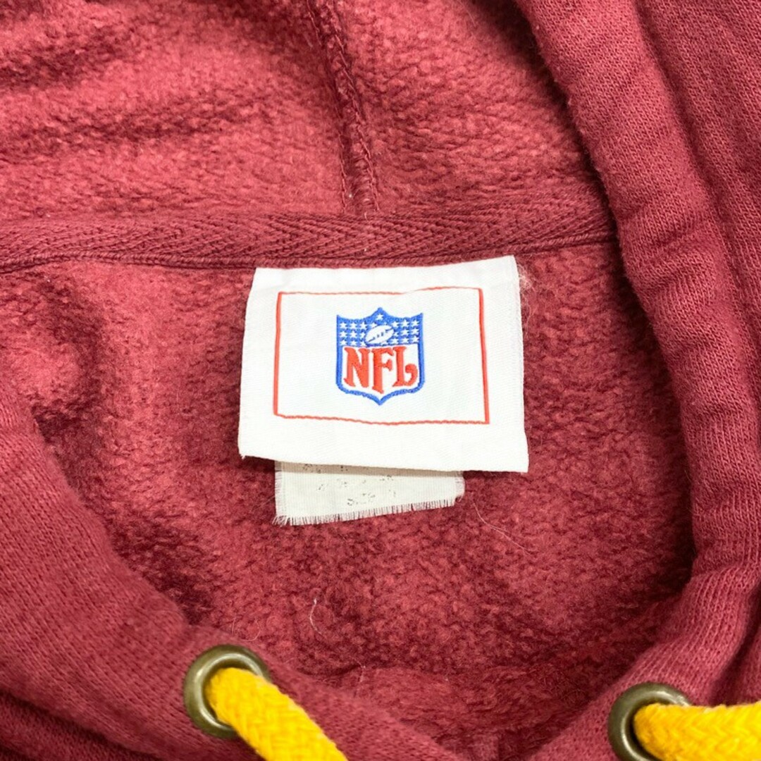 US NFL ワシントン・レッドスキンズ Washington Redskins スウェット パーカー プルオーバー 前V チームロゴ 刺繍 サイズ：メンズ XL相当 ビッグサイズ エンジ 2