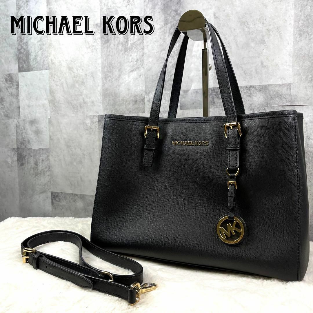 マイケルコース ミレラ トート ラージ トートバッグ ショルダーバッグ 2way MKチャーム 鞄 レディース ブラック Michael Kors