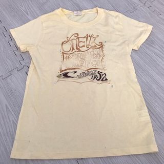 オニール(O'NEILL)のO’NEILL オニール プリントTシャツ イエロー 半袖 古着L 刺繍(Tシャツ(半袖/袖なし))