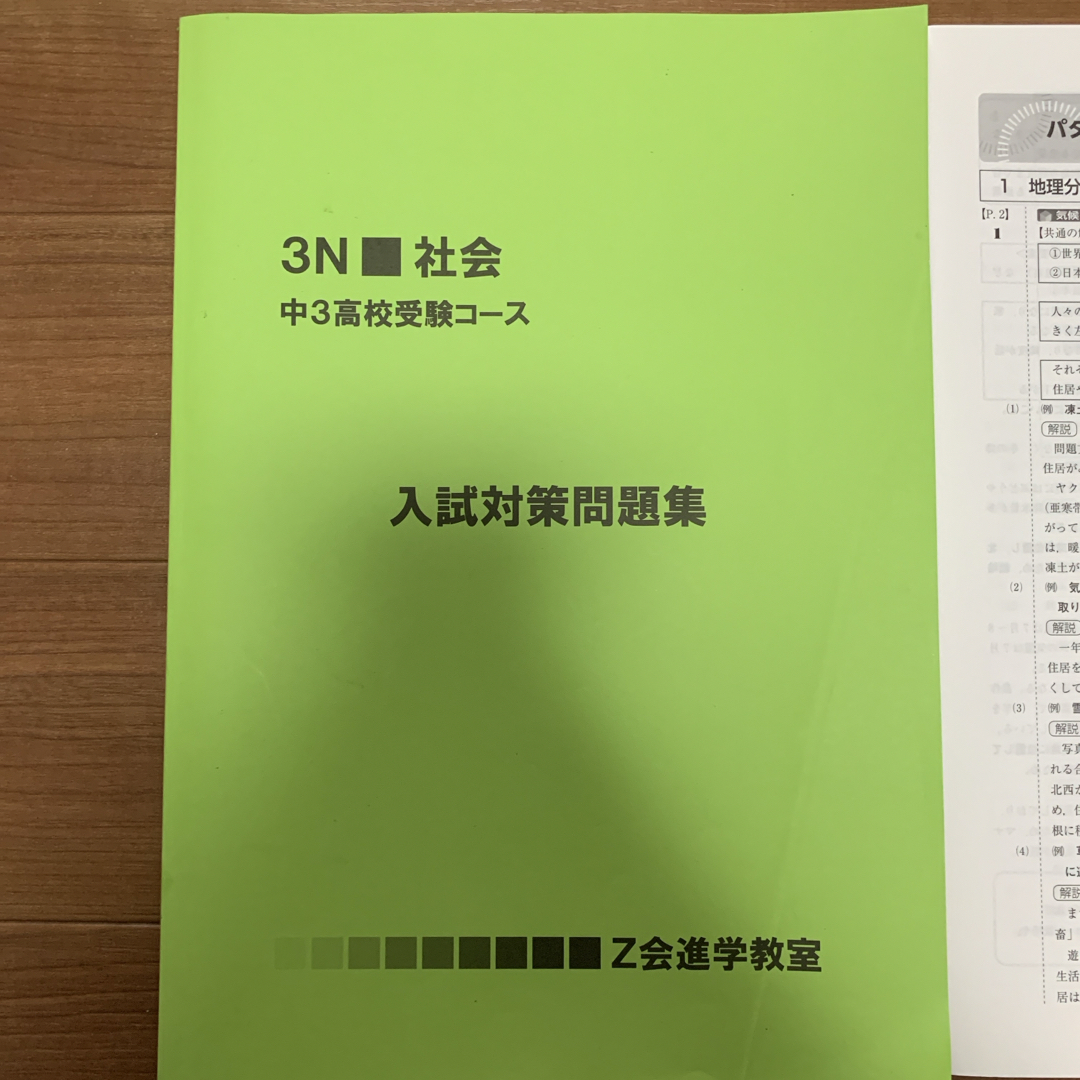高校受験　入試対策問題集　社会　Z会　3N社会 エンタメ/ホビーの本(語学/参考書)の商品写真