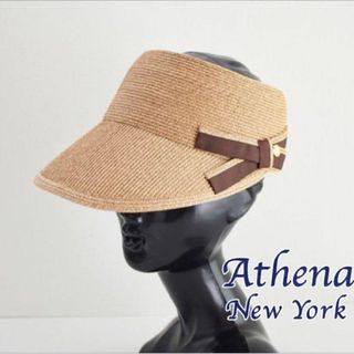 アシーナニューヨーク(Athena New York)の【新品タグ付】アシーナ　ニューヨーク　マディソン　バイザー(麦わら帽子/ストローハット)