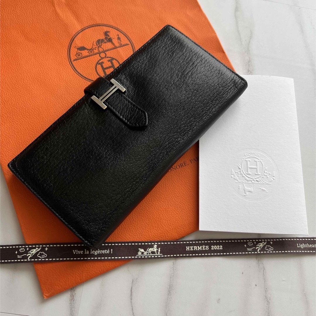 764 美品 HERMES エルメス 2つ折り ベアン スフレ 長財布