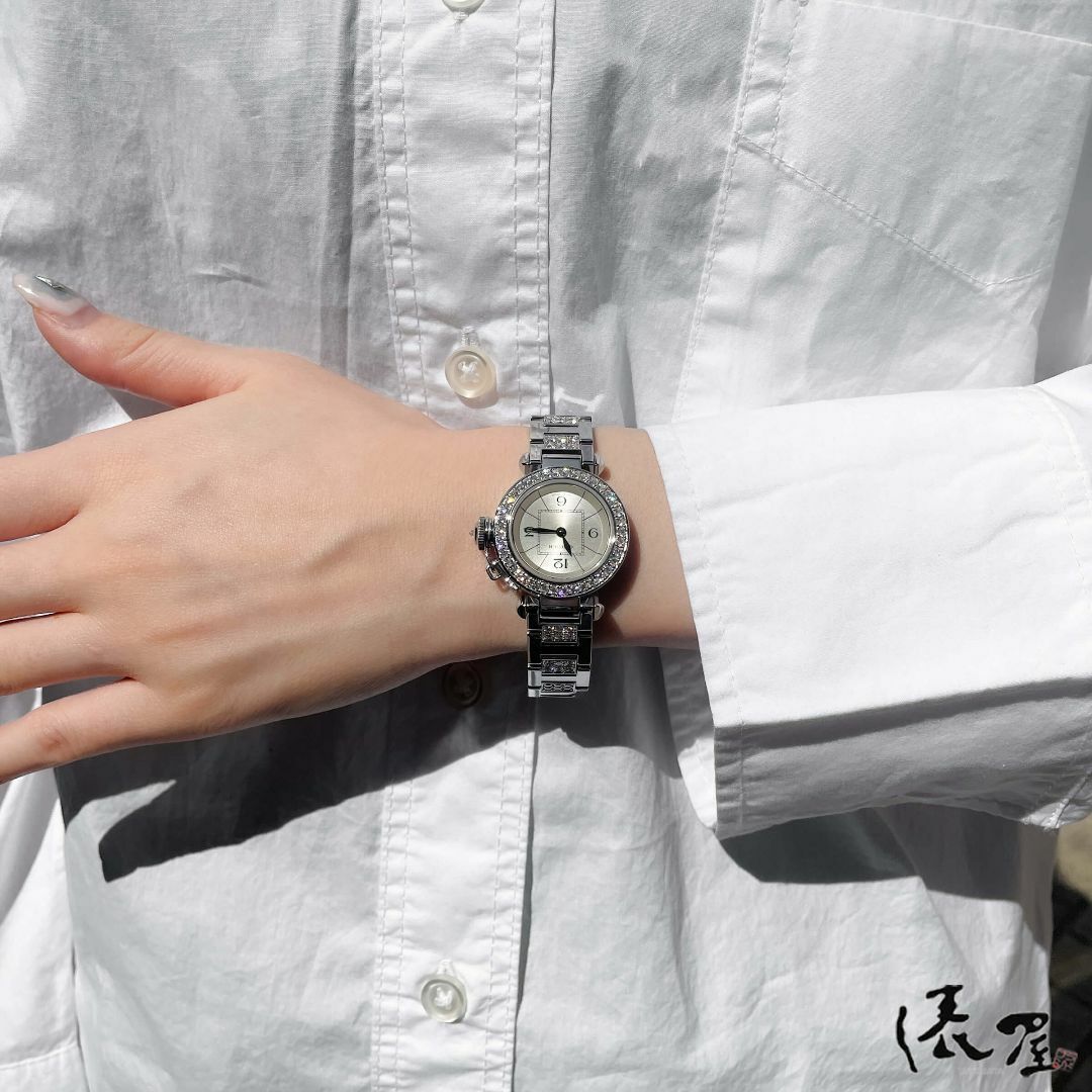 【ダイヤブレス】カルティエ ミスパシャ レディース SS 極美品 Cartier 時計 腕時計  SS【送料無料】