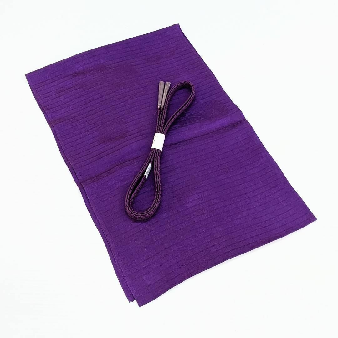 【夏用・絽】正絹 帯締め 帯揚げ セット 紫 濃い紫 s-13