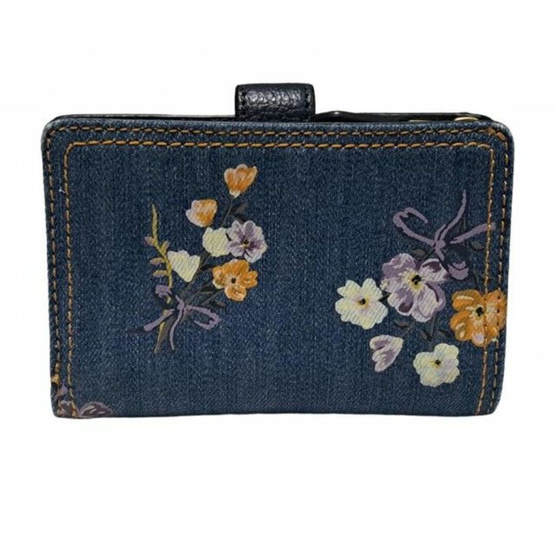 COACH - 新品同様 コーチ 二つ折り 財布 デニム 花柄 フローラル