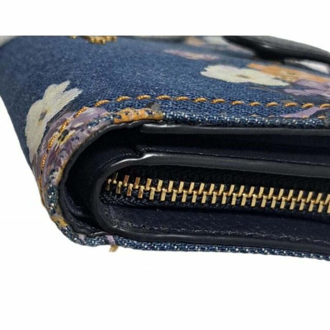 COACH - 新品同様 コーチ 二つ折り 財布 デニム 花柄 フローラル