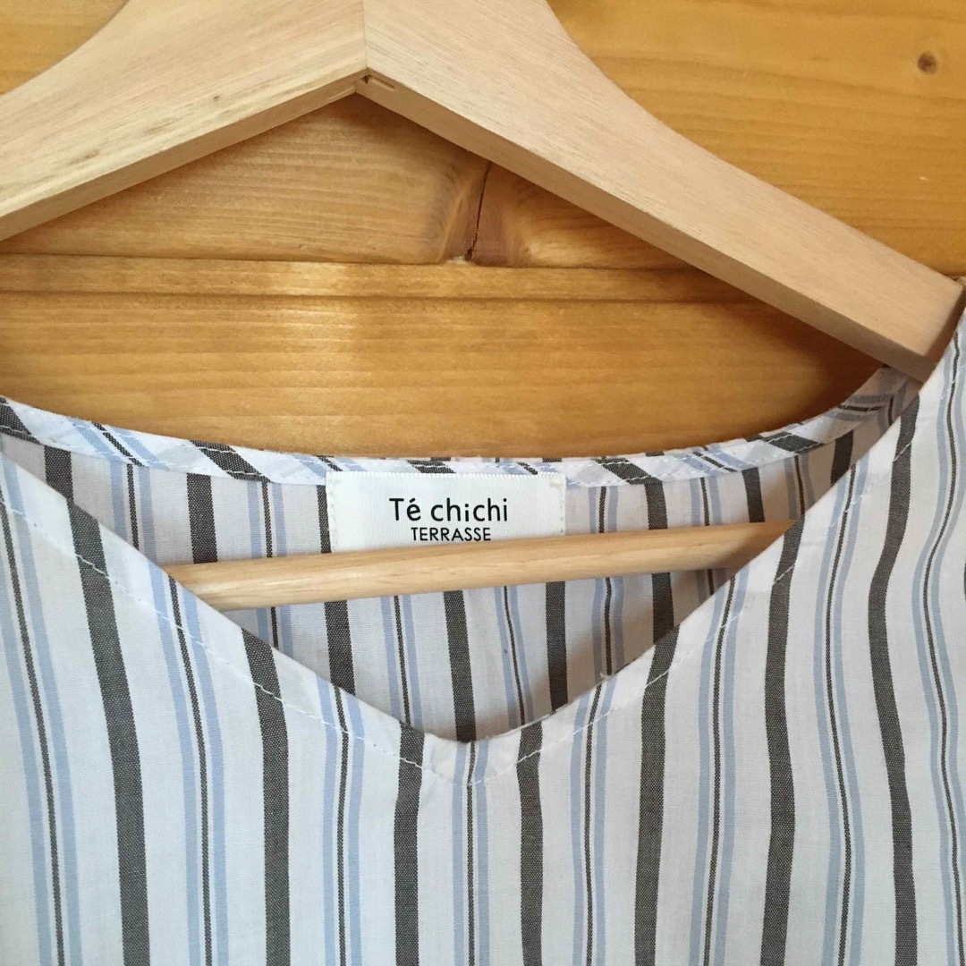 Techichi(テチチ)の●テチチ　ストライプ　ブラウス 　フリーサイズ   レディースのトップス(シャツ/ブラウス(半袖/袖なし))の商品写真