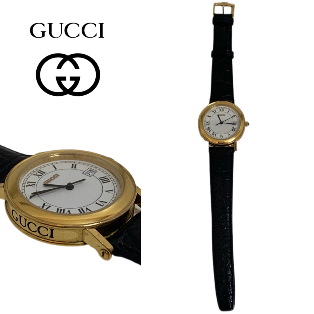 GUCCI VINTAGE SWISS MADE クオーツウォッチ 腕時計 稼働-