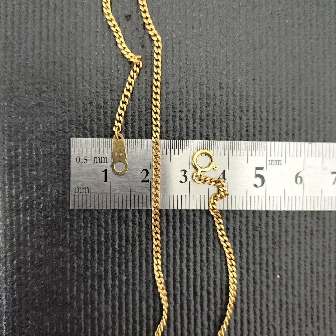 (T83006) K18 ホールマーク750 喜喜平2面シングル ネックレス
