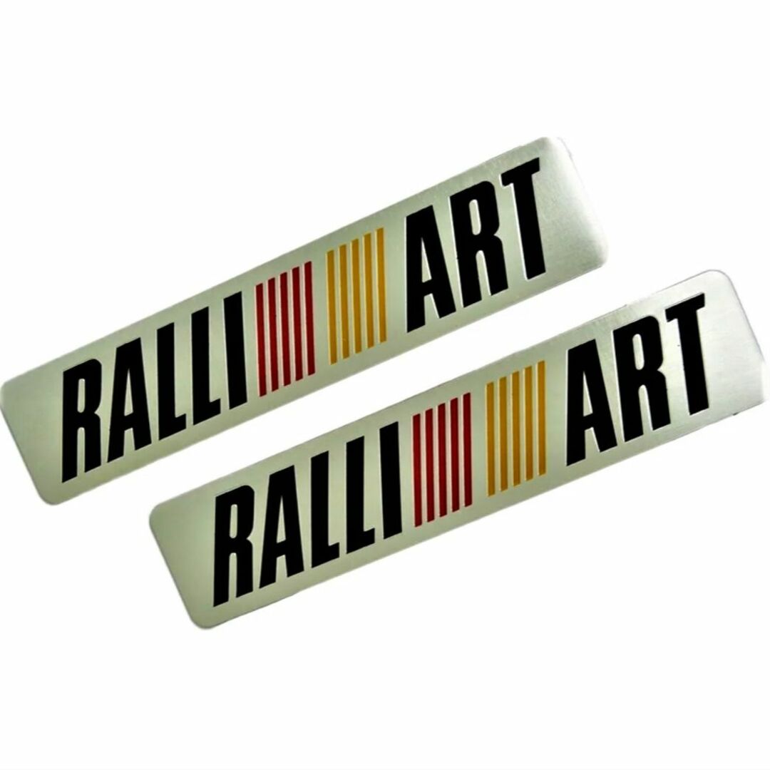 ラリーアート RALLIART アルミ製エンブレム　２枚組(ベース色：シルバー） 自動車/バイクの自動車(車外アクセサリ)の商品写真