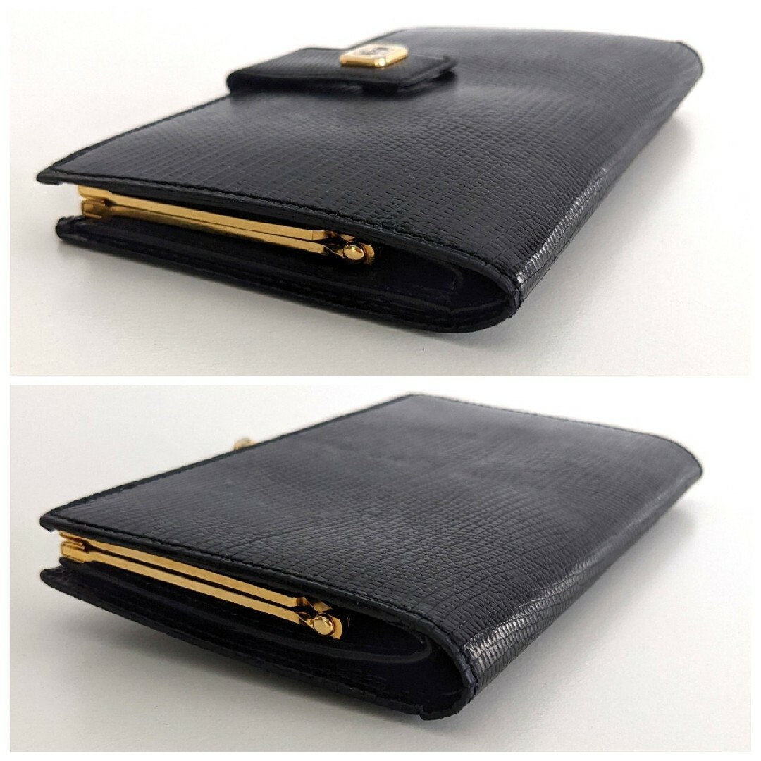 Gucci - 美品 オールドグッチ リザード レザー がま口 財布 黒 Gucci - 美品 オールドグッチ リザード レザー がま口 財布 黒