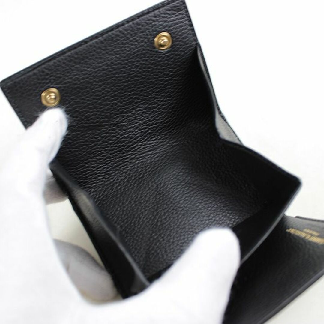 サンローラン ミニ財布 三つ折り財布 ブラック 黒 極美品 r092 | www