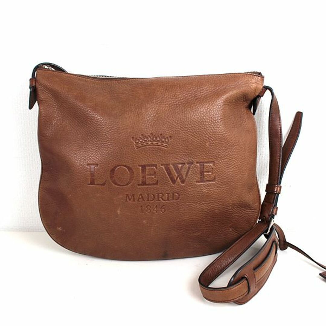 LOEWE - ロエベ ショルダーバッグ レザー 斜め掛けショルダー ブラウン