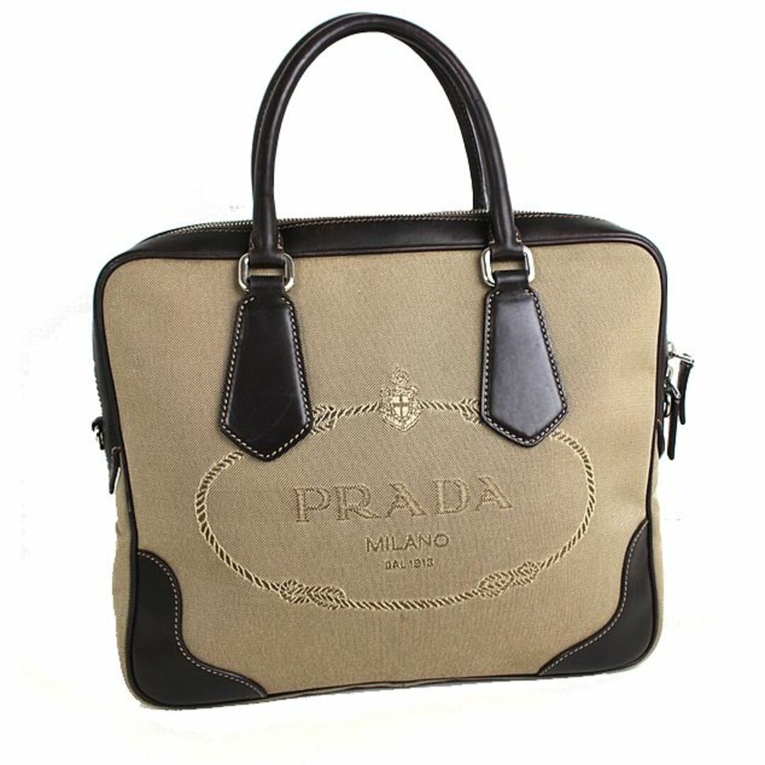 プラダ トートバッグ ハンドバッグ ナイロン 茶 ブラウン 美品 PRADA