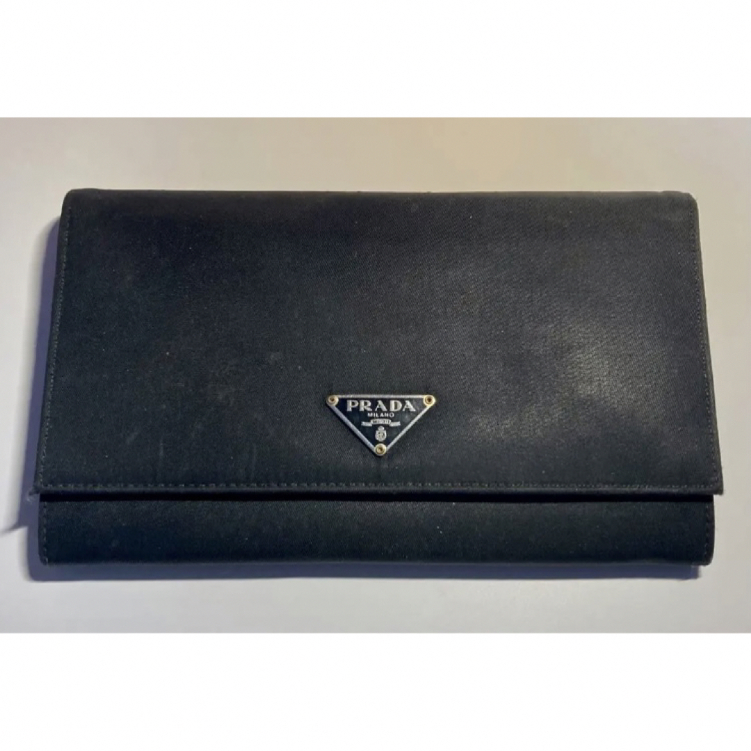 PRADA - プラダ 長財布 ナイロン 三角プレート ロゴ ブラック 黒 財布