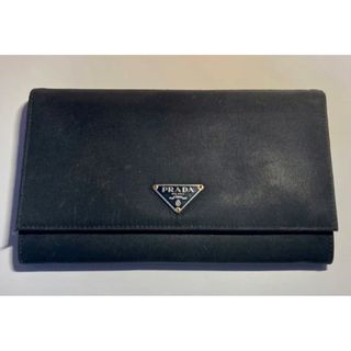 プラダ(PRADA)のプラダ 長財布 ナイロン 三角プレート ロゴ ブラック 黒  財布(財布)