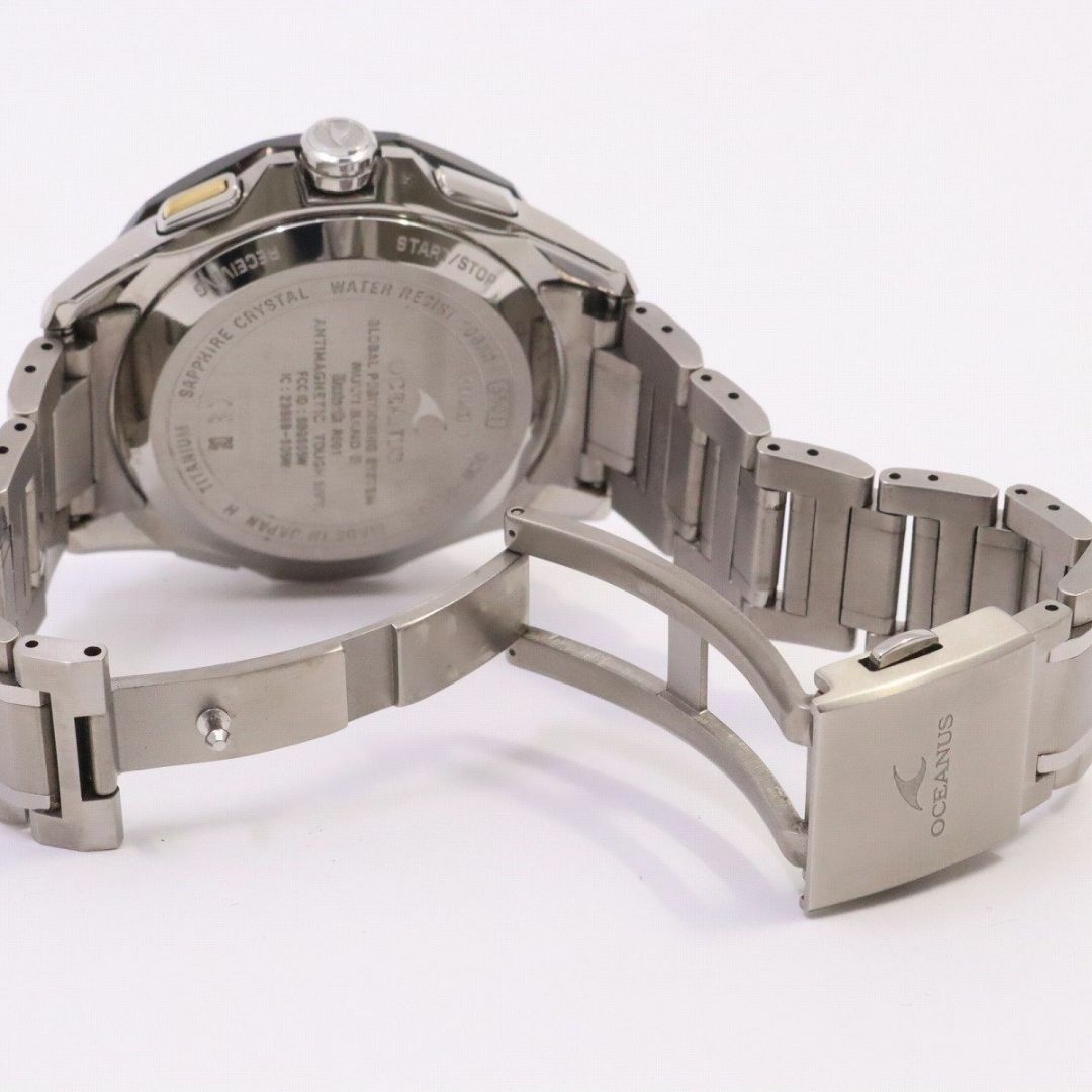 CASIO(カシオ)のカシオ オシアナス Bluetooth搭載 GPSハイブリッド電波ソーラー メンズ 腕時計 チタン 黒文字盤 OCW-G2000G-1AJF メンズの時計(腕時計(アナログ))の商品写真