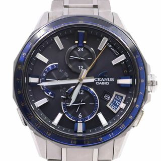 カシオ(CASIO)のカシオ オシアナス Bluetooth搭載 GPSハイブリッド電波ソーラー メンズ 腕時計 チタン 黒文字盤 OCW-G2000G-1AJF(腕時計(アナログ))