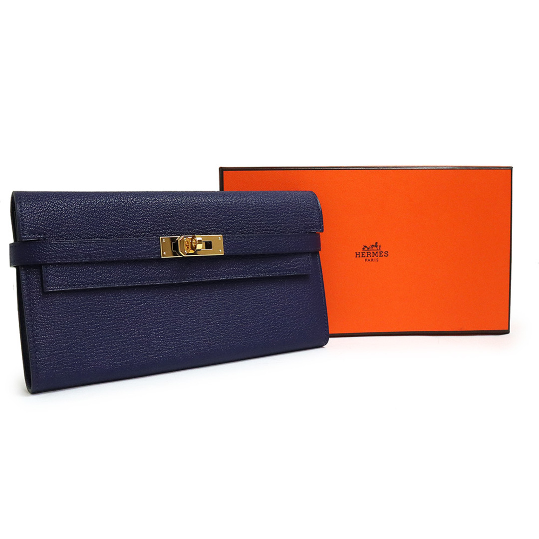 HERMES ケリーウォレット 二つ折り 長財布 シェーブル 美品 7181