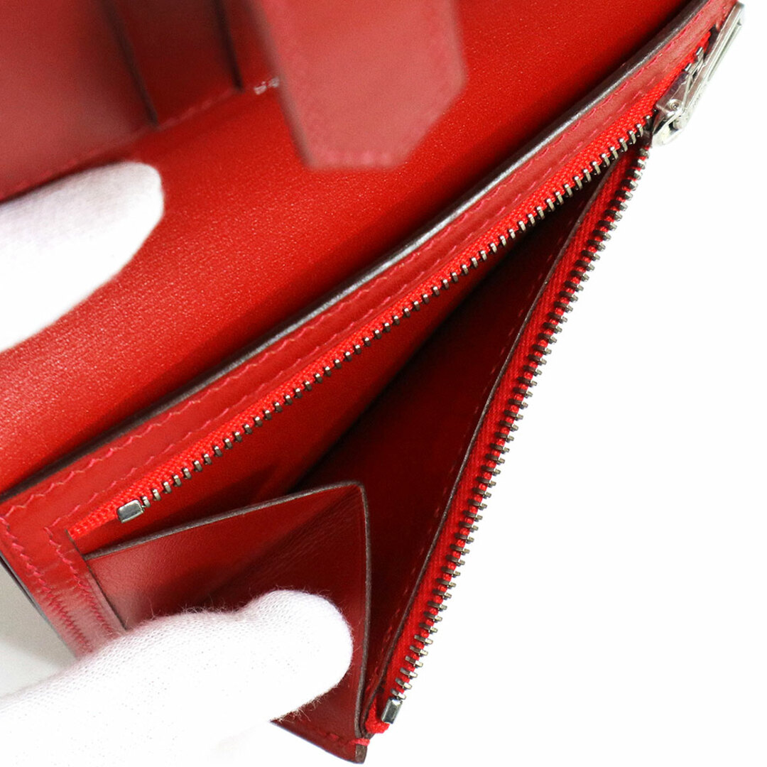 ✨新品展示品✨HERMESベアンコンパクト❤️二折財布♪レッド-