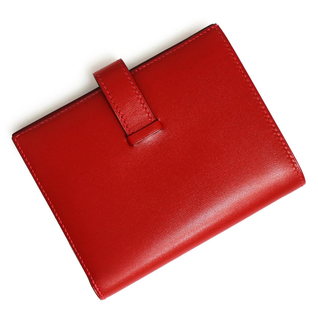 ✨新品展示品✨HERMESベアンコンパクト❤️二折財布♪レッド-