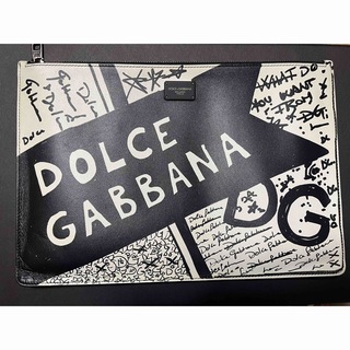 ドルチェアンドガッバーナ(DOLCE&GABBANA)のDOLCE&GABBANA クラッチバッグ ホワイト ブラック(セカンドバッグ/クラッチバッグ)