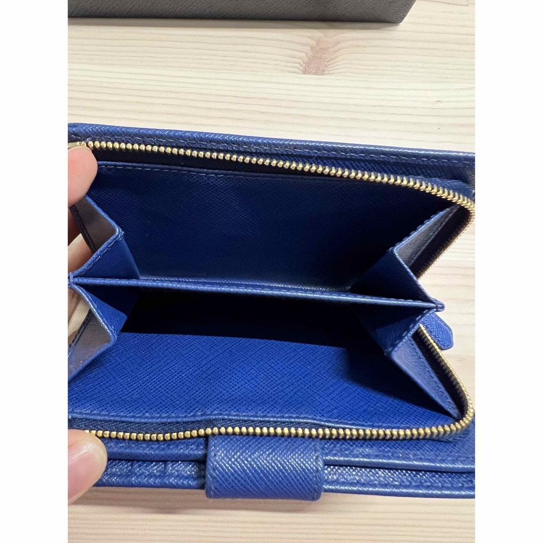 PRADA - PRADA プラダ 財布 二つ折り財布 サフィアーノ ネイビーの通販