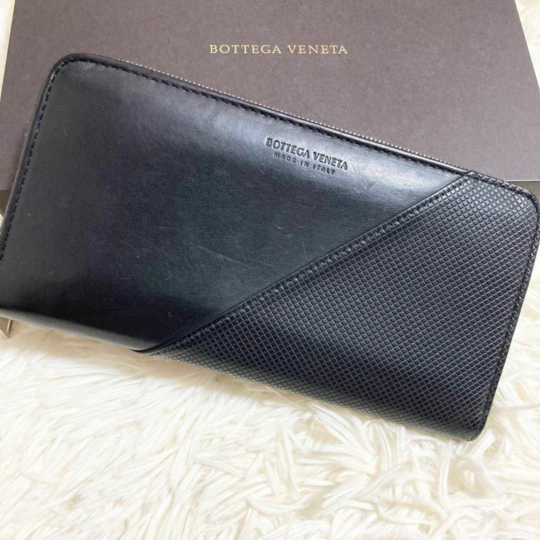 大人気モデル ボッテガヴェネタ 長財布 カーフレザー ブラック 付属品-