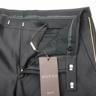 グッチ(Gucci)のGUCCIグッチ EVENING FLARE PANTイブニングフレールパンツ黒(スラックス)