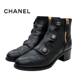 シャネル(CHANEL)のシャネル ブーツ ショートブーツ レザー ブラック(ブーツ)