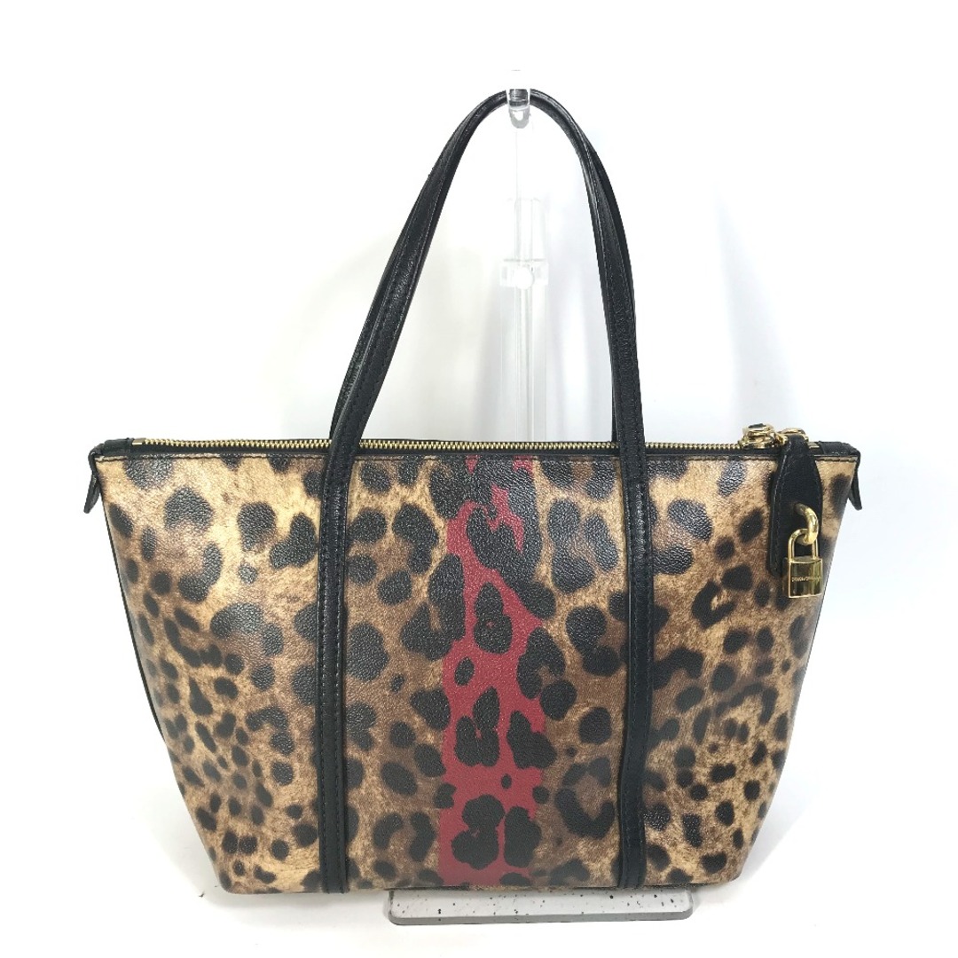 ドルチェアンドガッバーナ DOLCE&GABBANA レオパード 豹柄 ヒョウ ショルダーバッグ カバン 肩掛け トートバッグ レザー ブラウン