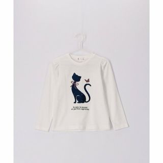 ロペピクニック(Rope' Picnic)の【オフホワイト（15）】【KIDS】ねこスパンコールロングTシャツ(Tシャツ/カットソー)