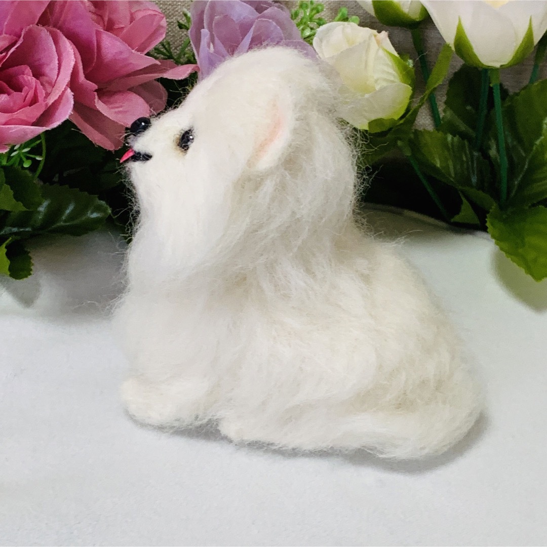 羊毛フェルト 犬 ポメラニアン 白 ホワイト 置物 羊毛フェルト 羊毛フェルト 犬 ポメラニアン 白 ホワイト 置物 羊毛フェルト