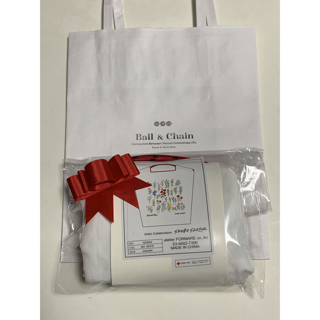 予約販売】本 ボールアンドチェーン 白 ボタニカル エコバッグ