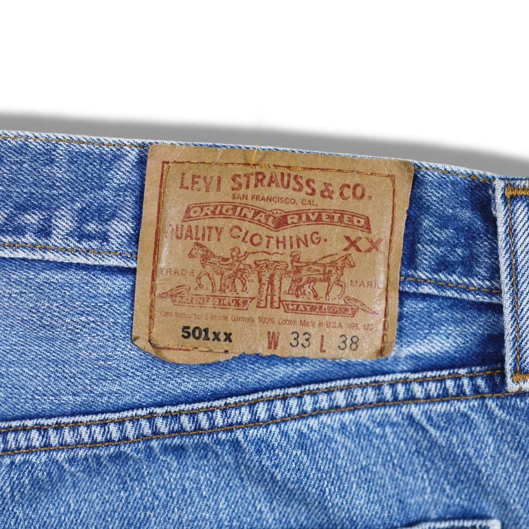 501(ゴーマルイチ)の80s USA製 Levis 501xx リーバイス クラッシュデニム グランジ メンズのパンツ(デニム/ジーンズ)の商品写真