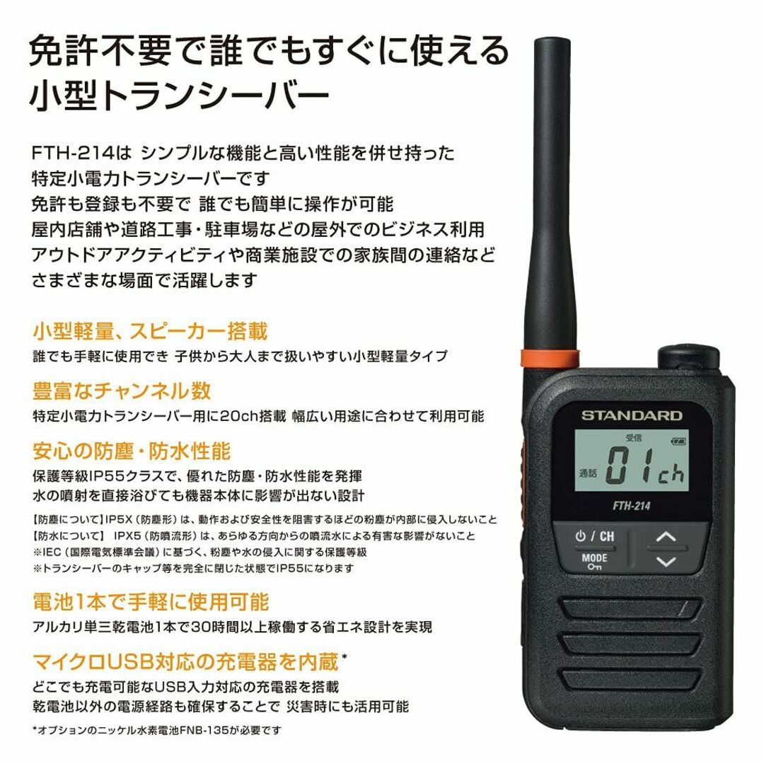 スタンダード 特定小電力トランシーバー FTH-214 シンプルでコンパクトだけ その他