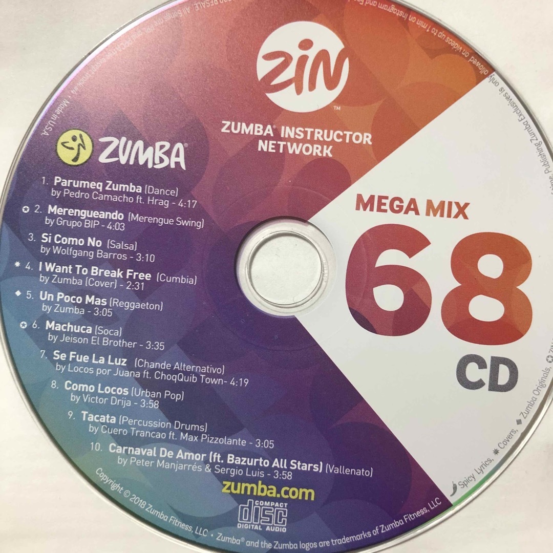 Zumba(ズンバ)のズンバ　MEGAMIX68  CD エンタメ/ホビーのCD(クラブ/ダンス)の商品写真