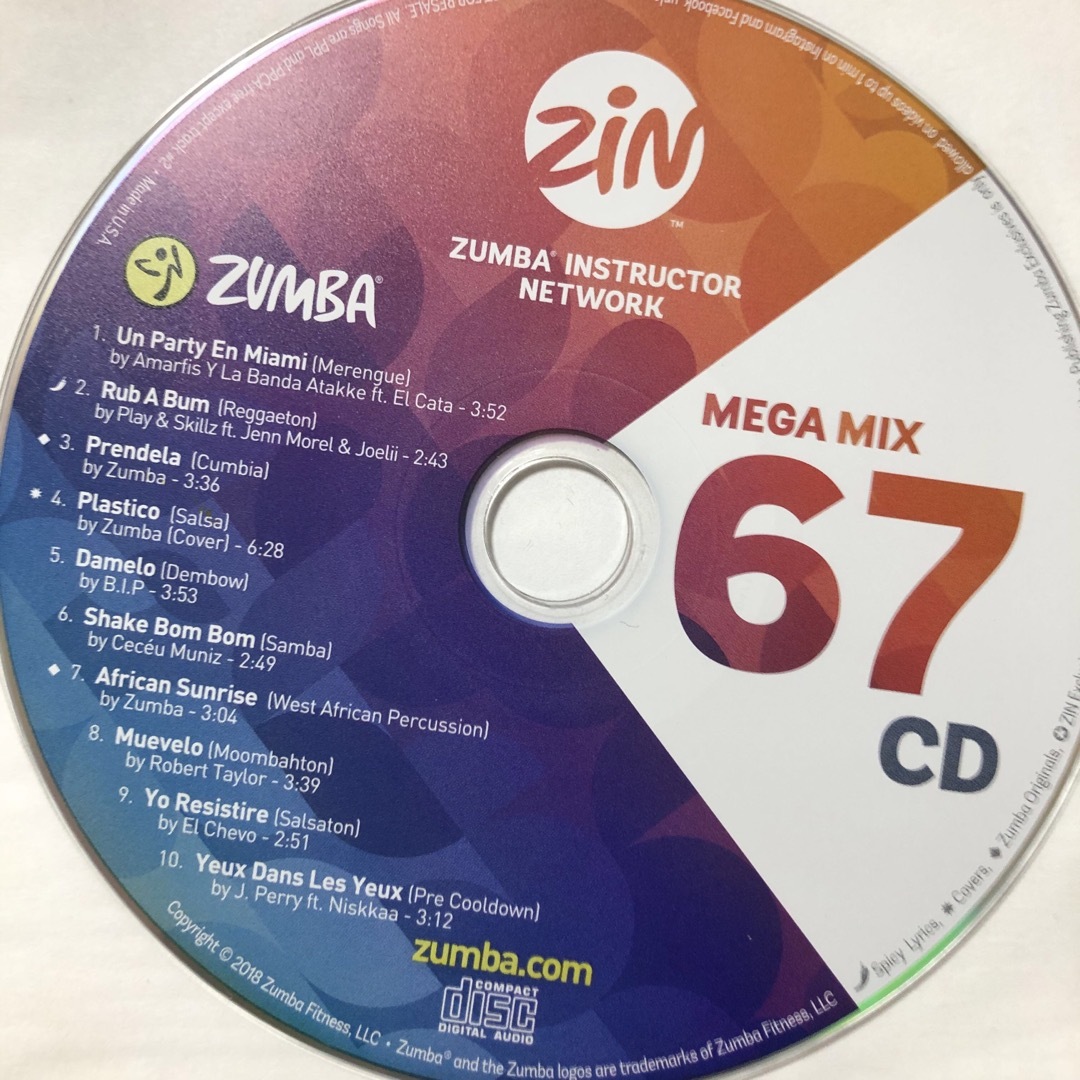 Zumba(ズンバ)のズンバ　MEGAMIX67  CD エンタメ/ホビーのCD(クラブ/ダンス)の商品写真