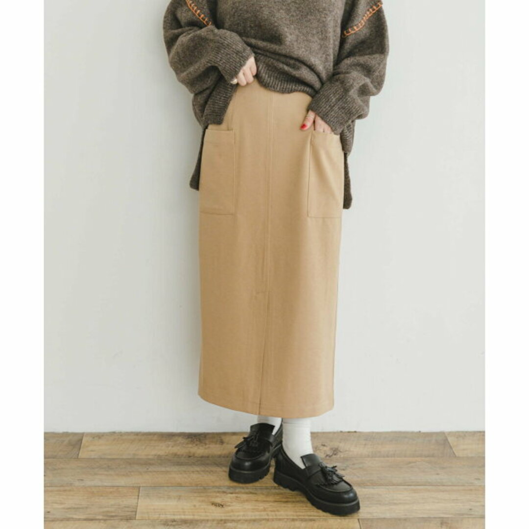 【BEG】パイルポンチポケットタイトスカート
