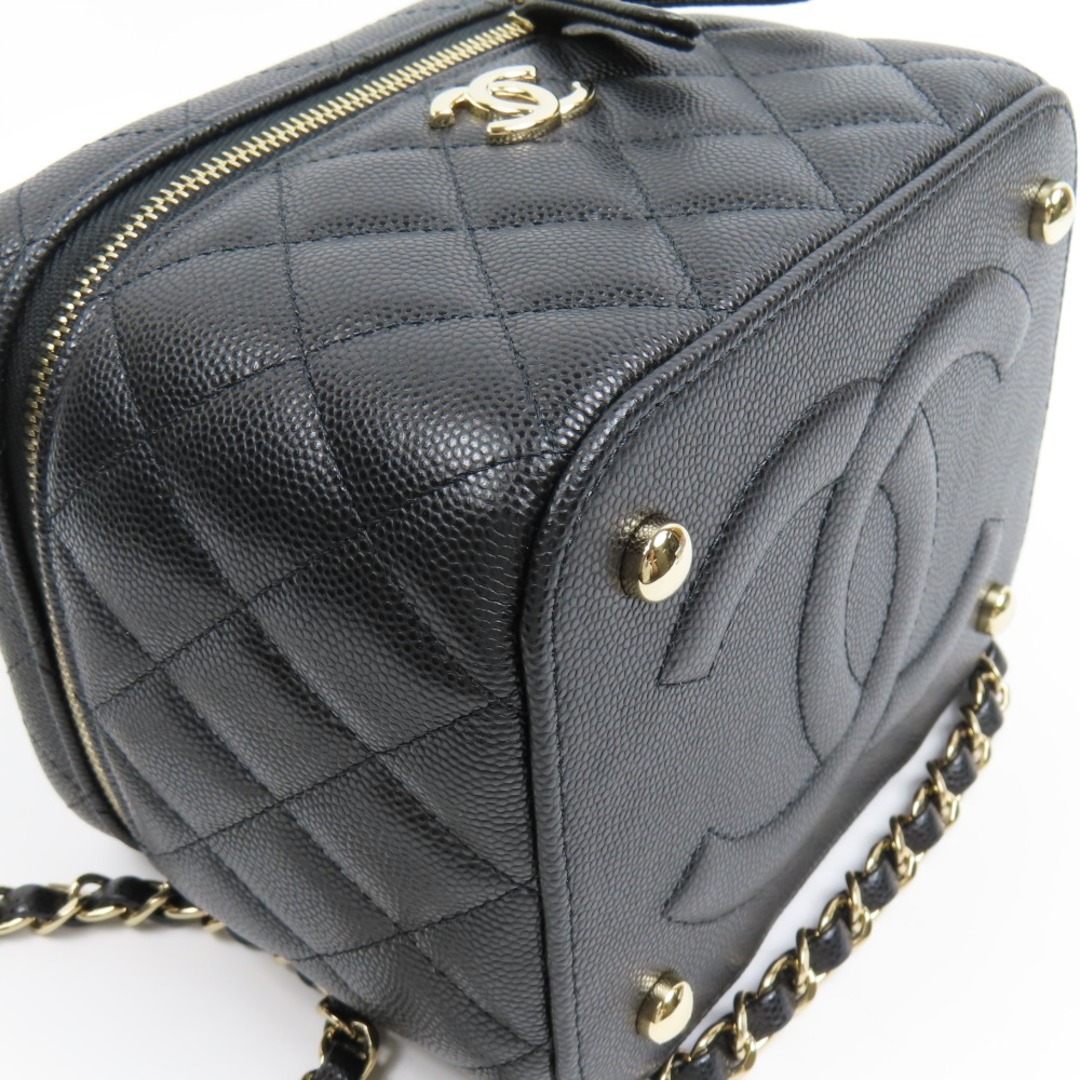 CHANEL(シャネル)の新品同様美品 CHANEL シャネル バニティバッグ 2WAYチェーンショルダーバッグ ミニバッグ デカココマーク マトラッセ ハンドバッグ キャビアスキン ブラック【中古】 レディースのバッグ(ハンドバッグ)の商品写真