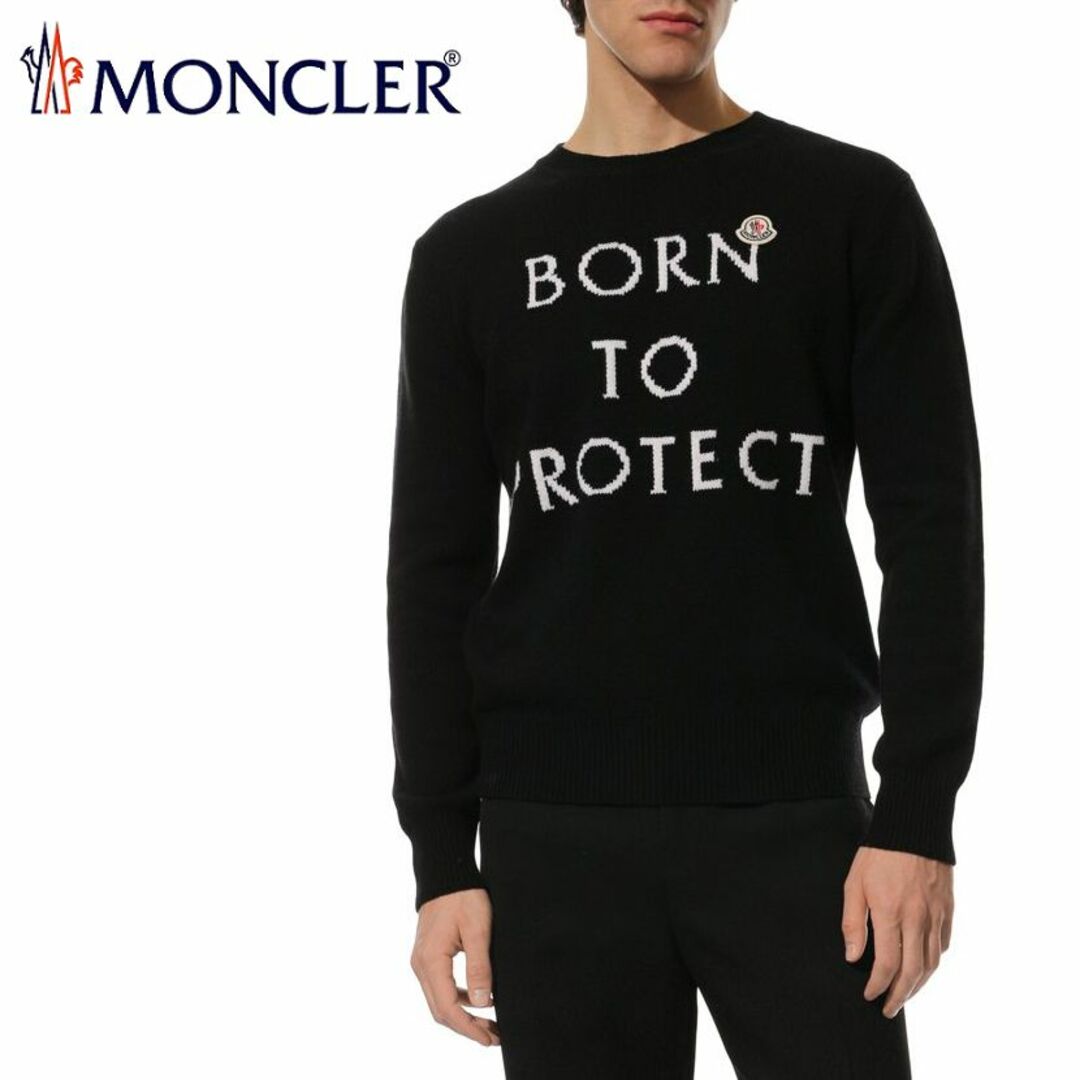 36 MONCLER ブラック クルーネック セーター ニット size XL