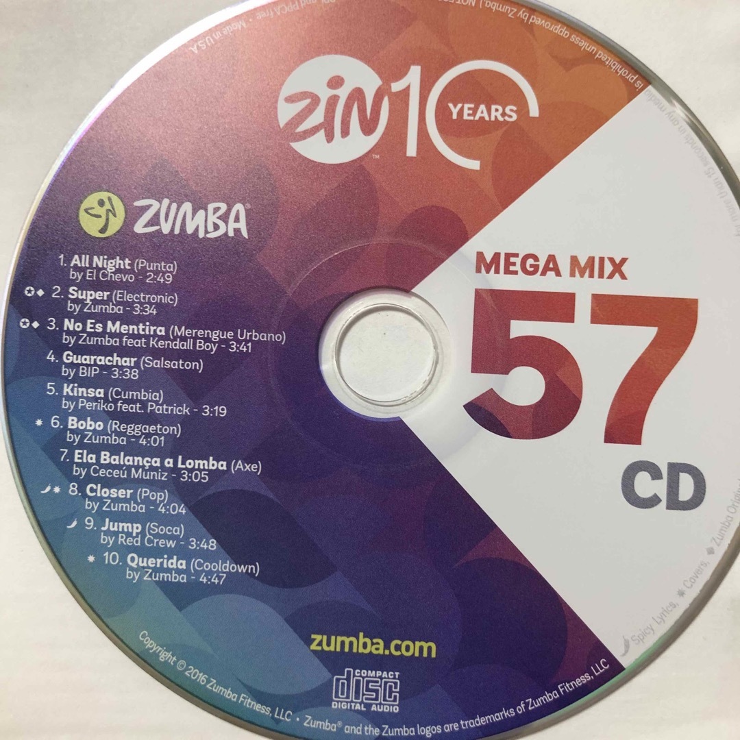 Zumba(ズンバ)のズンバ　MEGAMIX57  CD エンタメ/ホビーのCD(クラブ/ダンス)の商品写真