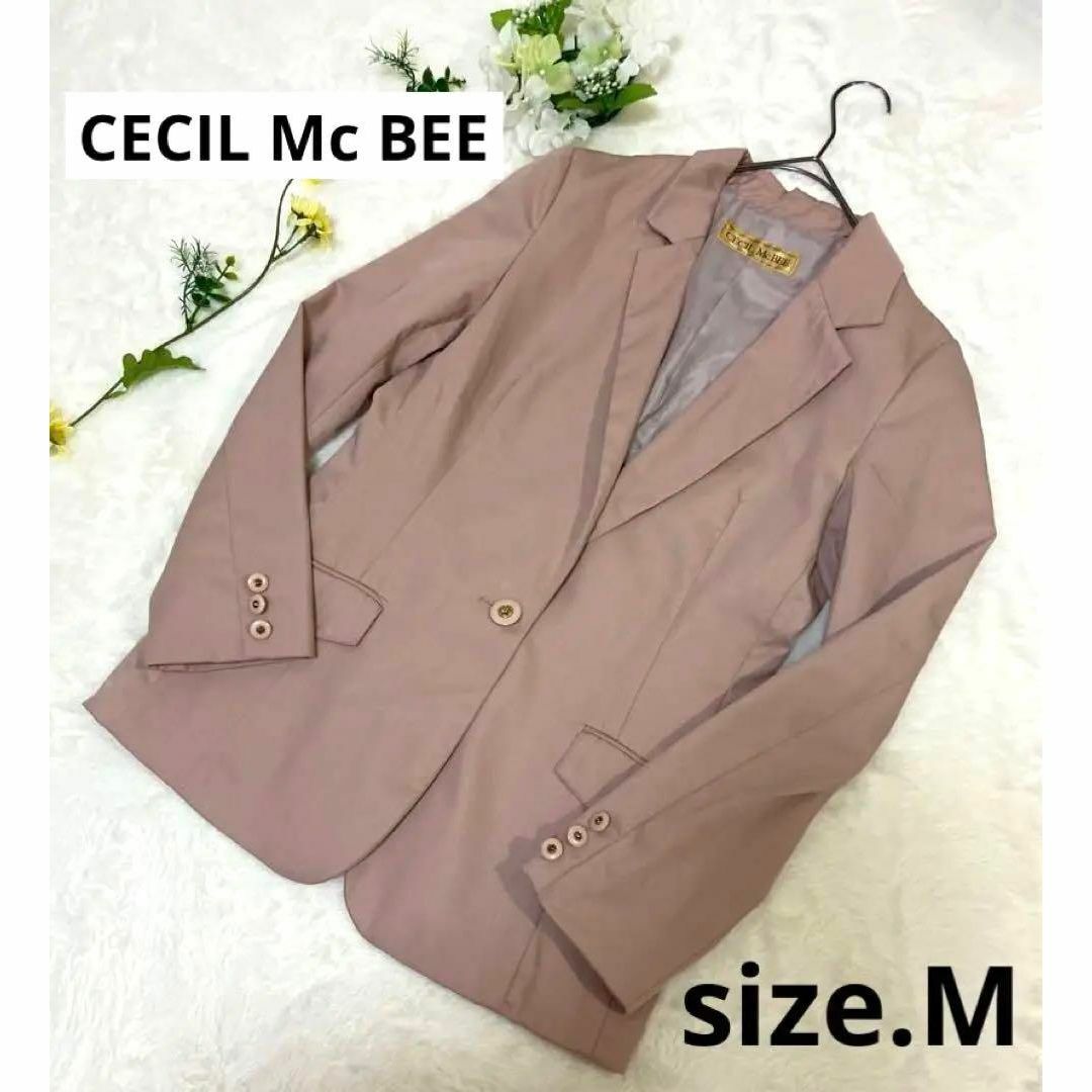 CECIL McBEE(セシルマクビー)のCECIL Mc BEE セシルマクビー ジャケット ピンク しつけ糸あり M レディースのジャケット/アウター(テーラードジャケット)の商品写真