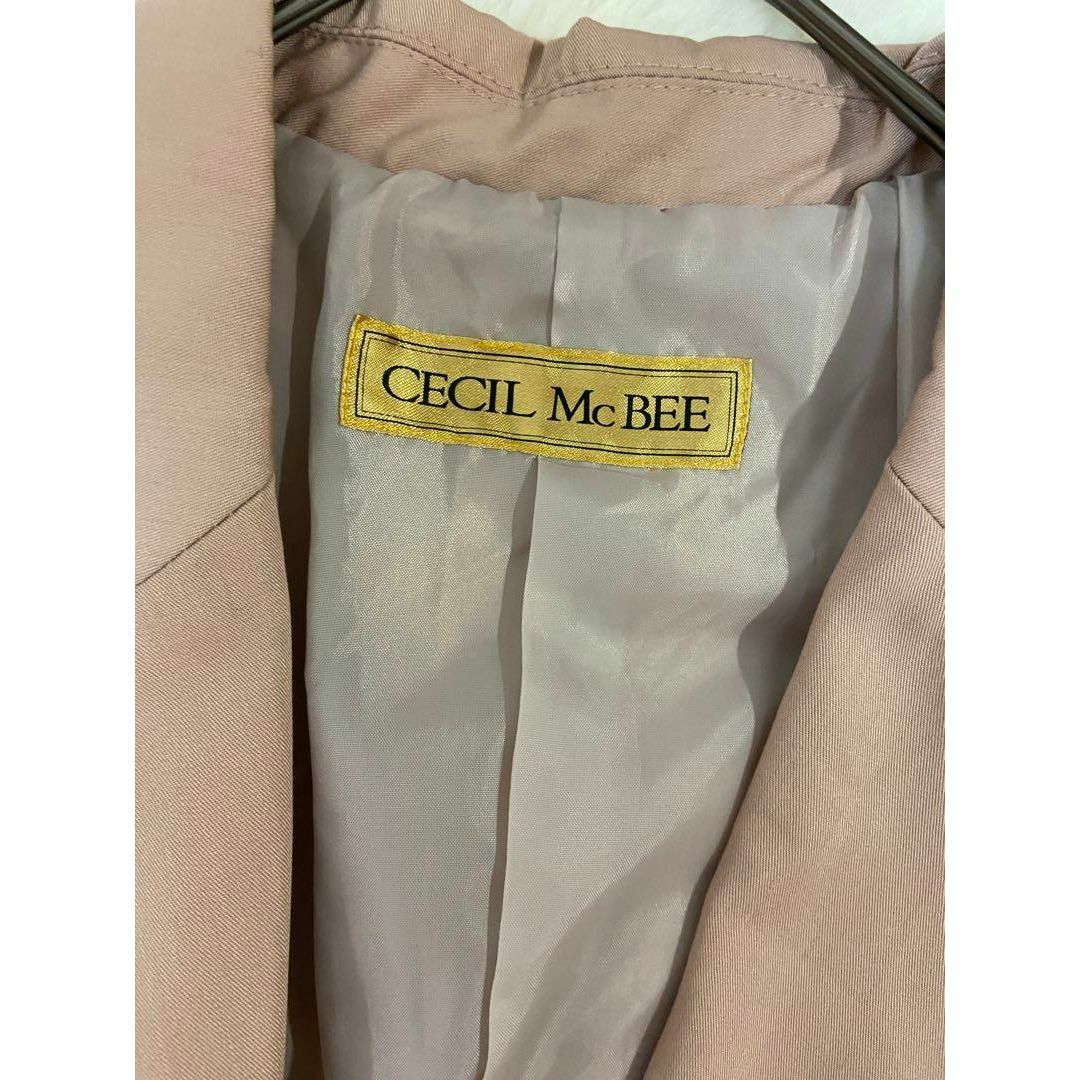 CECIL McBEE(セシルマクビー)のCECIL Mc BEE セシルマクビー ジャケット ピンク しつけ糸あり M レディースのジャケット/アウター(テーラードジャケット)の商品写真