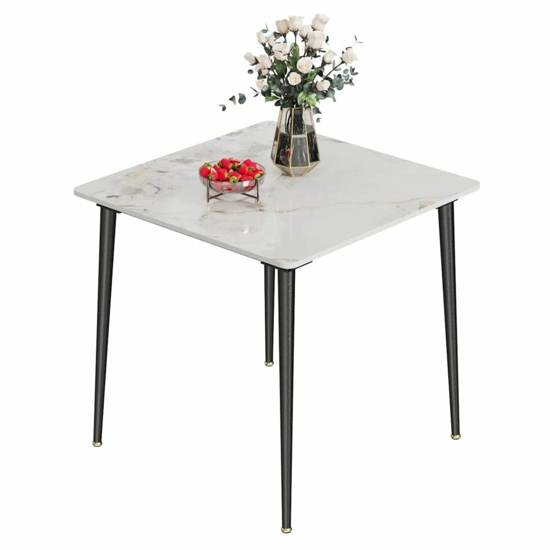 UNHO ダイニングテーブル 食卓 テーブル 2人用 石材×スチール 単品 幅8のサムネイル