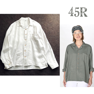 45R - 【極美品】45R センタープリーツ チェックシャツ ブラウスの通販 