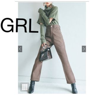 グレイル(GRL)のグレイル　ストレートパンツ　モカ　M(カジュアルパンツ)