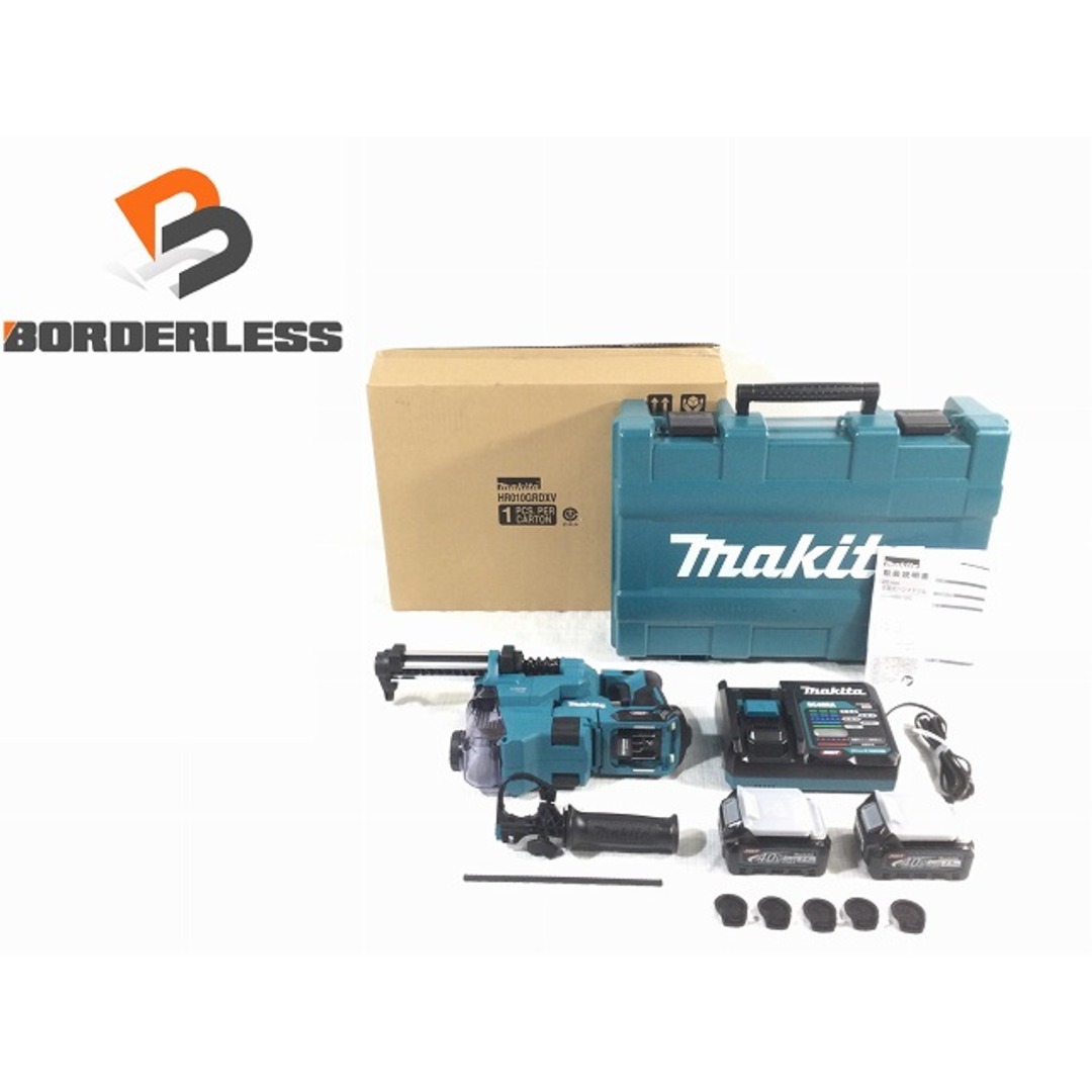 ☆未使用品☆makita マキタ 40Vmax 20mm 充電式ハンマドリル HR010GRDXV バッテリー2個(2.5Ah) 充電器 集じんシステム ケース付 77617