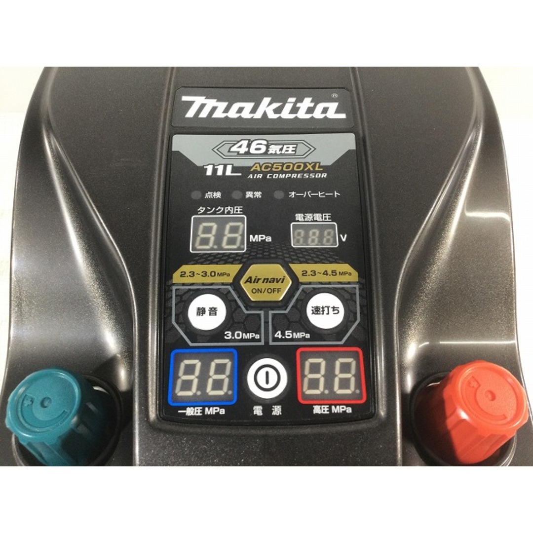 Makita(マキタ)の☆未使用品☆makita マキタ 常圧/高圧 エアコンプレッサ AC500XLB 黒/ブラック タンク容量11L 77619 自動車/バイクのバイク(工具)の商品写真